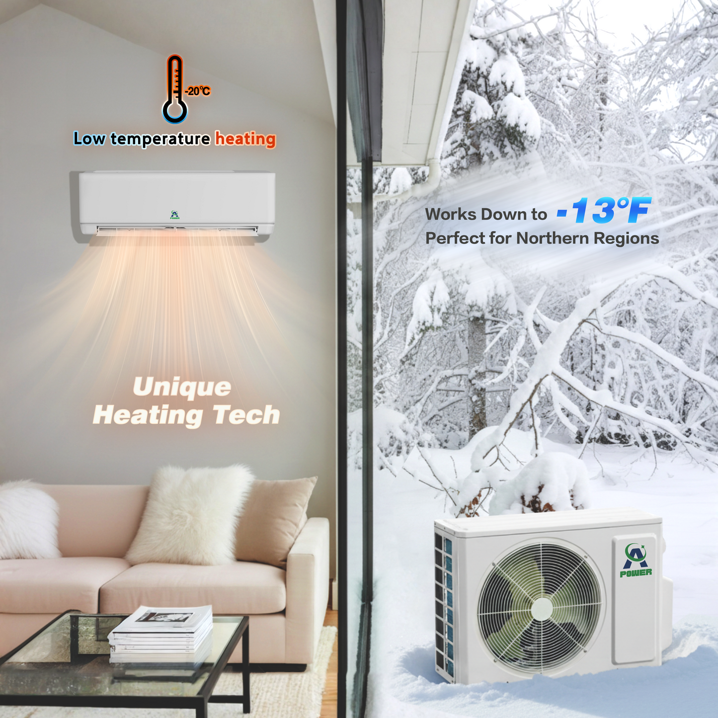 12,000BTU 115V Mini Split Inverter AC with Heat Pump